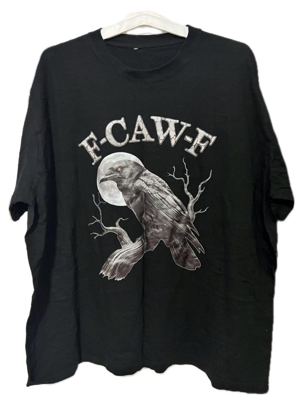 SHEIN Black Graphic Raven Tee with Moon